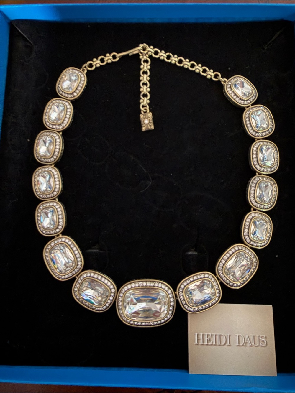 Beyond Gorgeous HEIDI DAUS Vintage Necklace Clear Crystal 16-20" EUC w/ Box